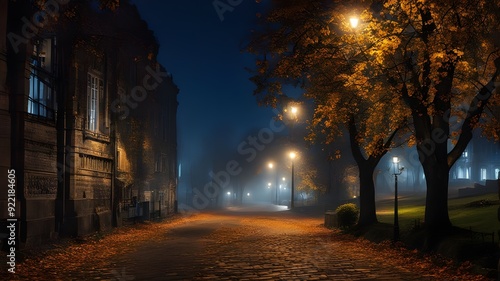 City night street, autumn