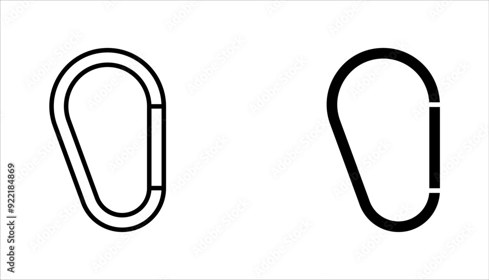 Carabiner icon set. Safety hook or carabiner hook. vector illustration on white background Carabiner icon set. Safety hook or carabiner hook. vector illustration on white background