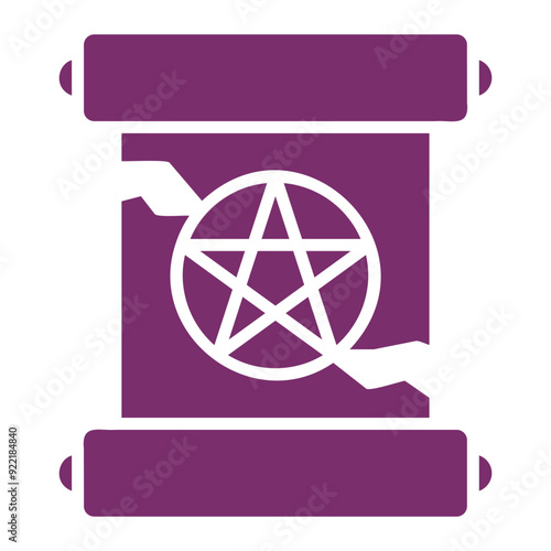 Scroll with Pentagram Glyph Fill Icon