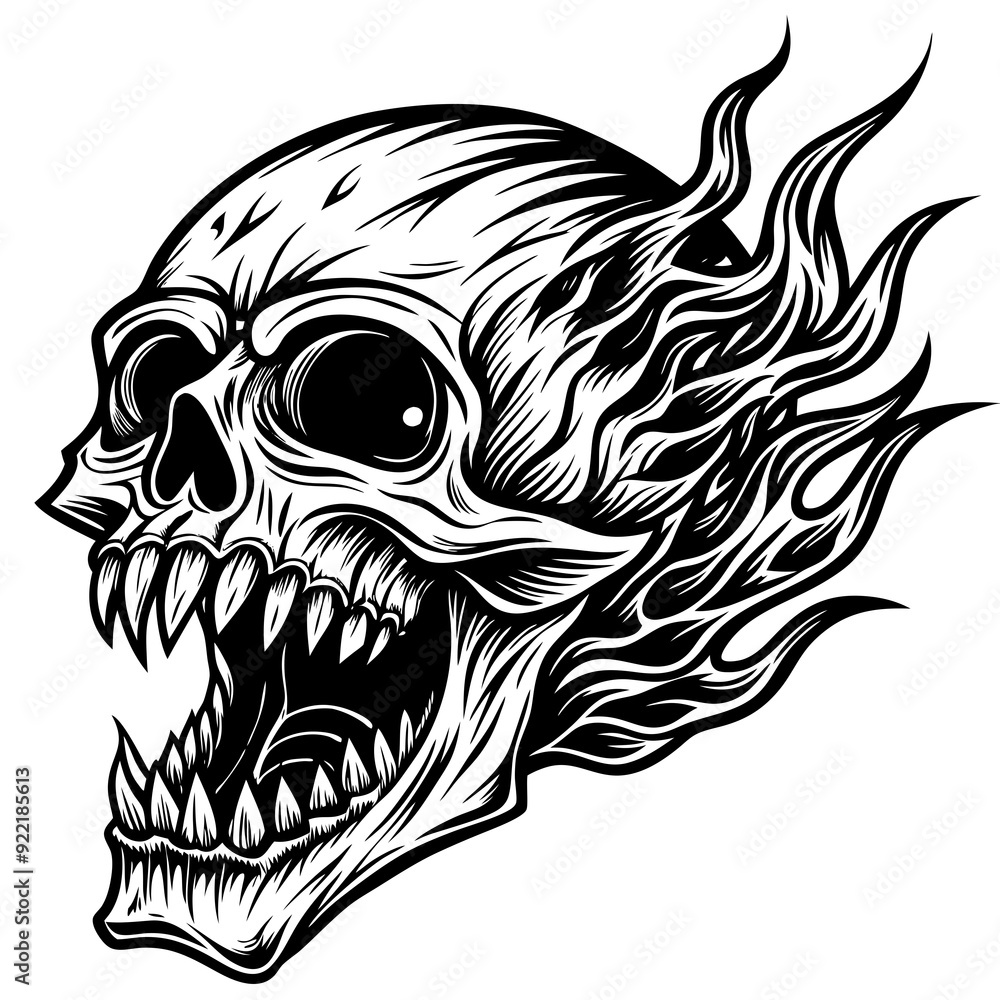vampire skull Face mouth Silhouette Black Vector vampire skull Face mouth Silhouette Black Vector