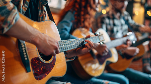 Friends playing guitar