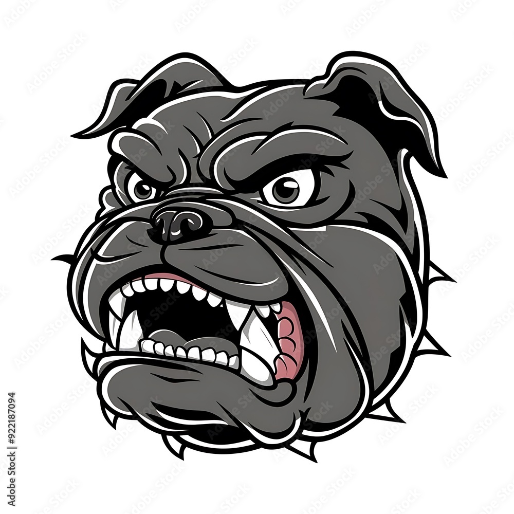 Bulldog head - angry vector image design. Bulldog head - angry vector image design.