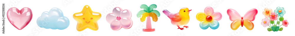 3d cute shape png cut out element set 3d cute shape png cut out element set