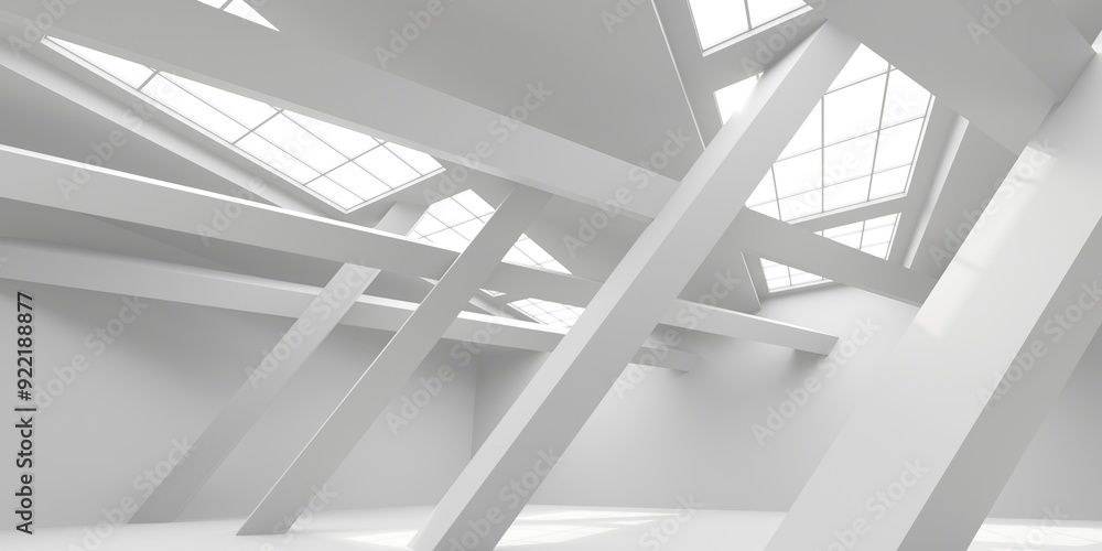 Obraz premium Abstract light corridor interior. Futuristic architecture background