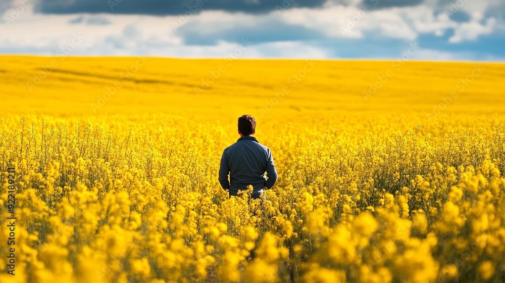 Peaceful Journey Through Yellow Fields Peaceful Journey Through Yellow Fields