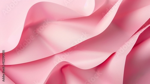 Wallpaper Mural Pink paper curves, minimalist design background, top view. Fashion design. Romantic themes Torontodigital.ca