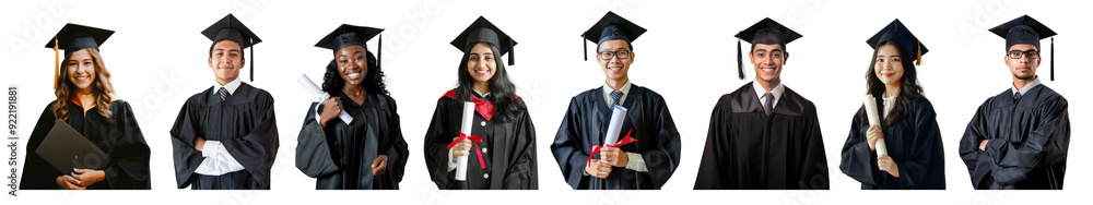 diverse graduate student png cut out element set diverse graduate student png cut out element set