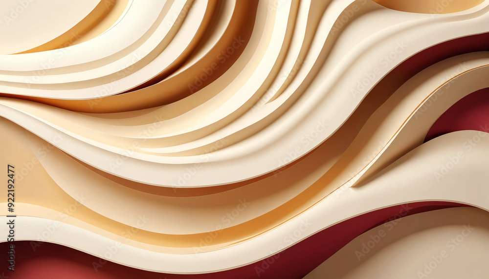 Fototapeta premium vertical 3D abstract liquid layers, paper cut waves