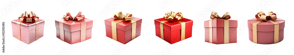 Obraz premium Red gift box present set