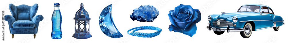 blue object png cut out element set blue object png cut out element set