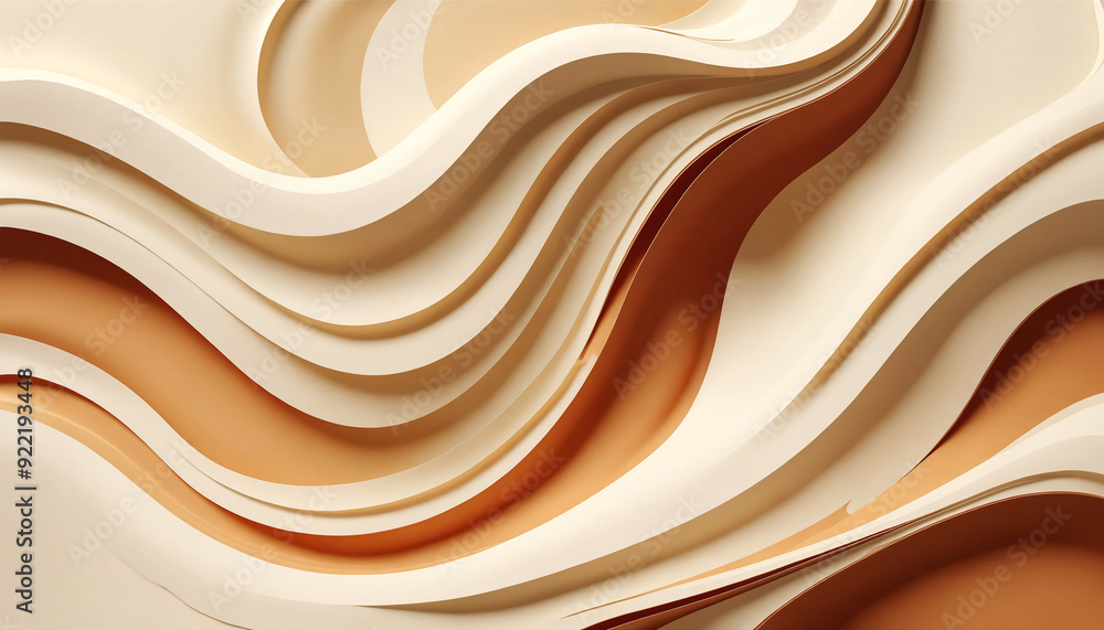 Obraz premium vertical 3D abstract liquid layers, paper cut waves