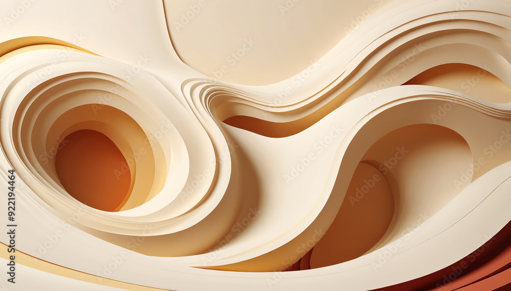 Fototapeta premium vertical 3D abstract liquid layers, paper cut waves