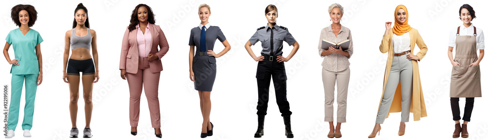 Profession people full body png cut out element set Profession people full body png cut out element set