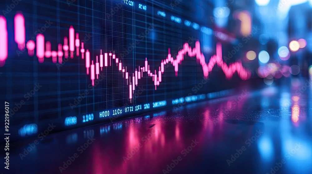 Abstract blue purple neon growing financial graph chart background Abstract blue purple neon growing financial graph chart background