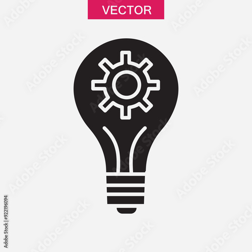 bulb innovation logo icon, Innovation icon simple flat black illustration for web and app..eps