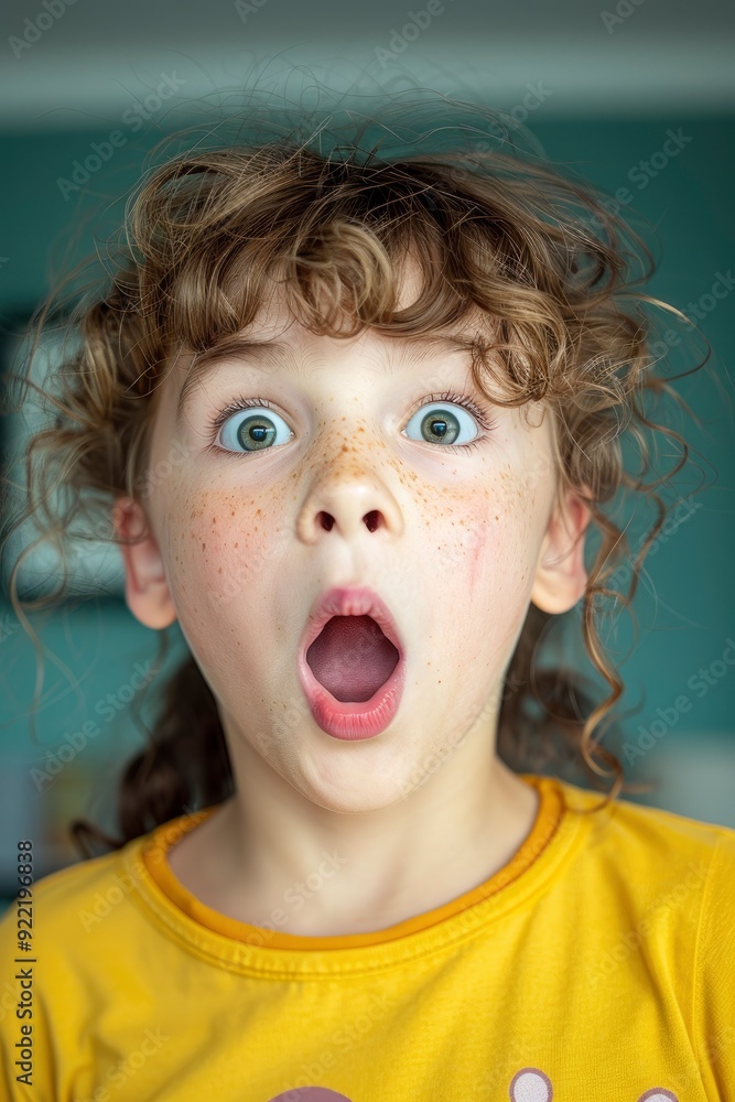 An Amazed, Impressed Girl Looking Speechless, With Her Mouth Open In Surprise An Amazed, Impressed Girl Looking Speechless, With Her Mouth Open In Surprise