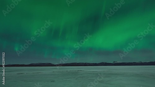 Northern Lights Over Lake Laberge In Canada - Timelapse photo