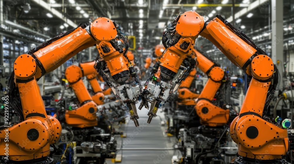 Futuristic AI-Powered Predictive Maintenance System in High-Tech Industrial Setting Showcasing Efficiency and Reliability, Generative Ai Futuristic AI-Powered Predictive Maintenance System in High-Tech Industrial Setting Showcasing Efficiency and Reliability, Generative Ai