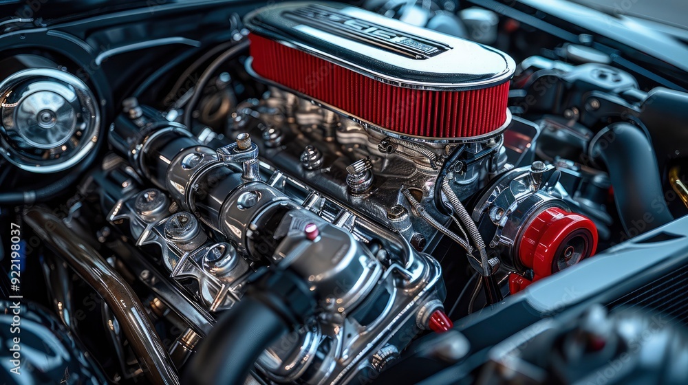 A classic car engine with custom modifications and performance enhancements, capturing the passion and creativity of automotive enthusiasts. A classic car engine with custom modifications and performance enhancements, capturing the passion and creativity of automotive enthusiasts.