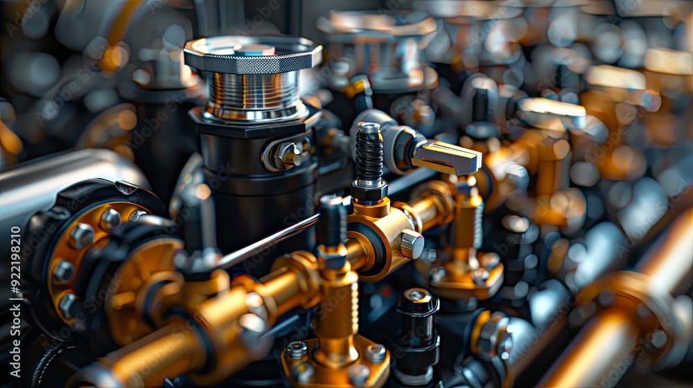 An engine's fuel system with injectors, fuel rails, and pressure regulators, highlighting the precision required for optimal fuel delivery. An engine's fuel system with injectors, fuel rails, and pressure regulators, highlighting the precision required for optimal fuel delivery.