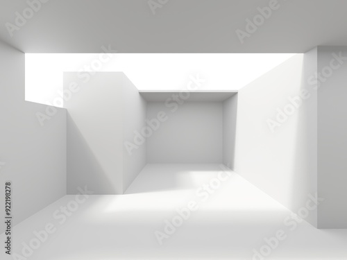 Wallpaper Mural Minimalistic room space. White clean empty architecture interior Torontodigital.ca