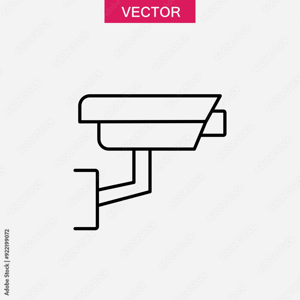 Cctv icon in trendy outline sign,simple flat black linear illustration for web and app on white background..eps Cctv icon in trendy outline sign,simple flat black linear illustration for web and app on white background..eps
