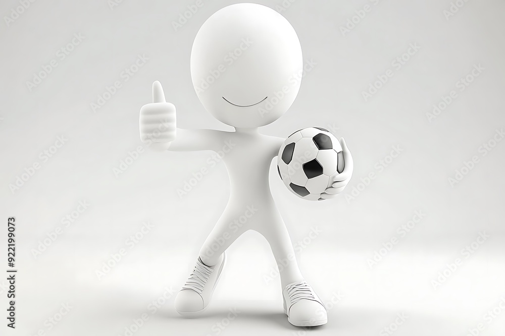 3d render man playing soccer on white background 3d render man playing soccer on white background