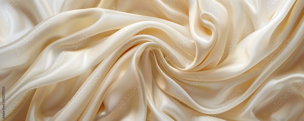 Soft, Creamy Satin Fabric Draped and Folded Soft, Creamy Satin Fabric Draped and Folded