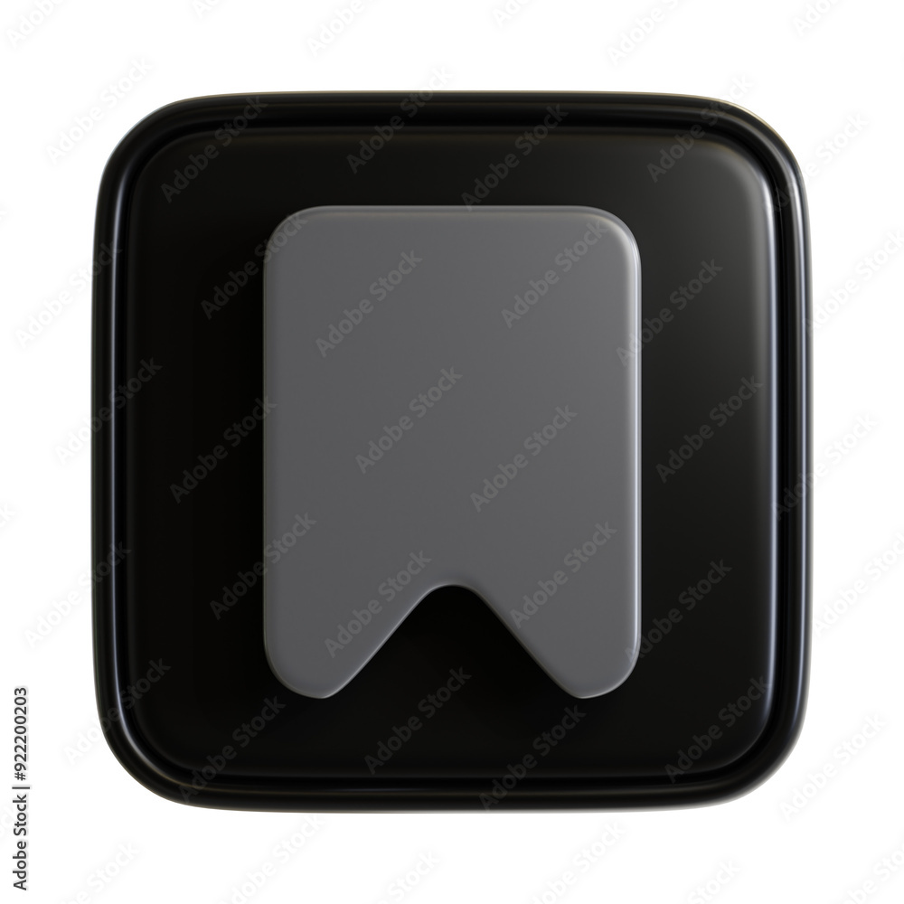 3D Icon of Bookmark Off Symbol for User Interface Design. 3D Rendering 3D Icon of Bookmark Off Symbol for User Interface Design. 3D Rendering