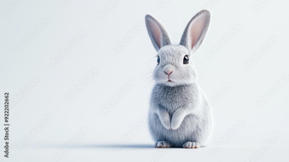 Obraz premium Cute Bunny with White Background