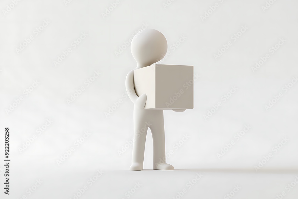 Carton. Small unrecognizable people on 3D high quality render. Image isolated on white background. Carton. Small unrecognizable people on 3D high quality render. Image isolated on white background.