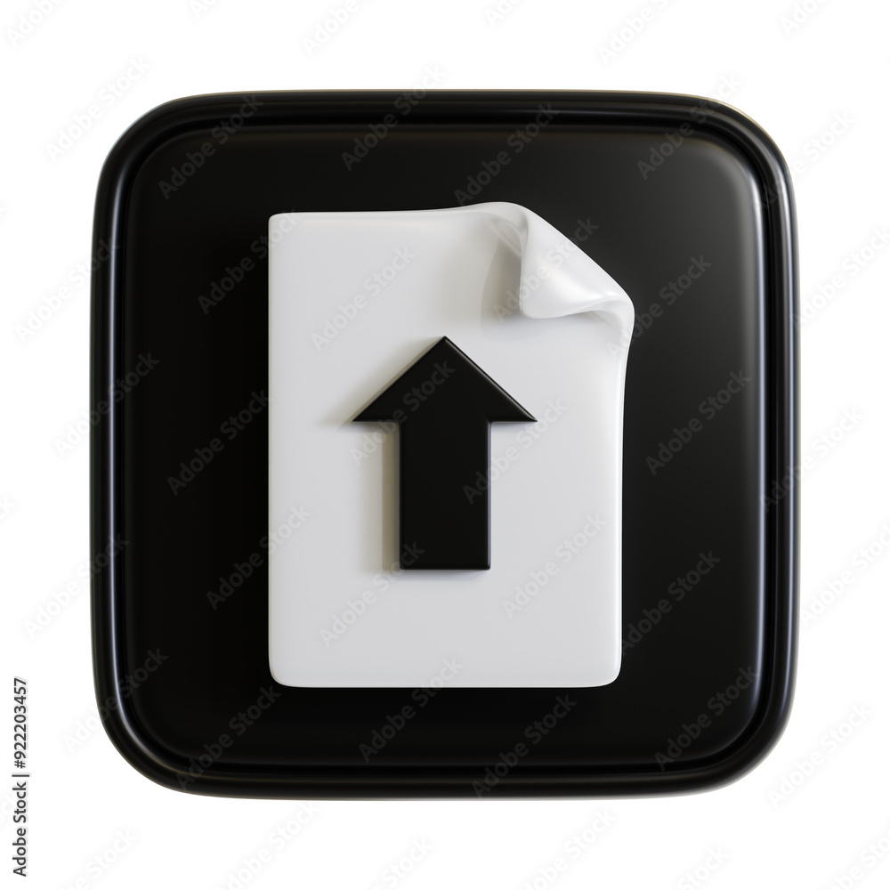 3D Icon of Upload File Symbol for User Interface Design. 3D Rendering 3D Icon of Upload File Symbol for User Interface Design. 3D Rendering