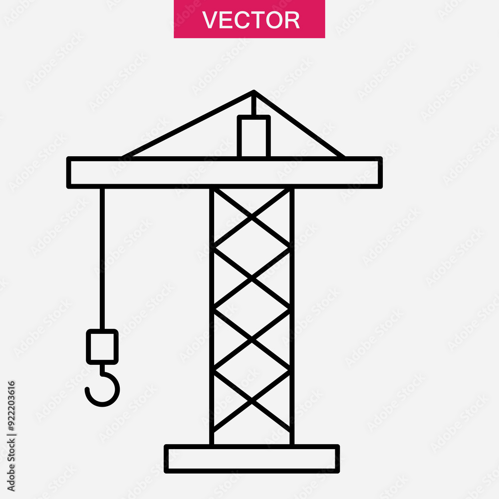 Crane icon vector , Vector graphic simple flat black illustration for web and app on white background..eps Crane icon vector , Vector graphic simple flat black illustration for web and app on white background..eps