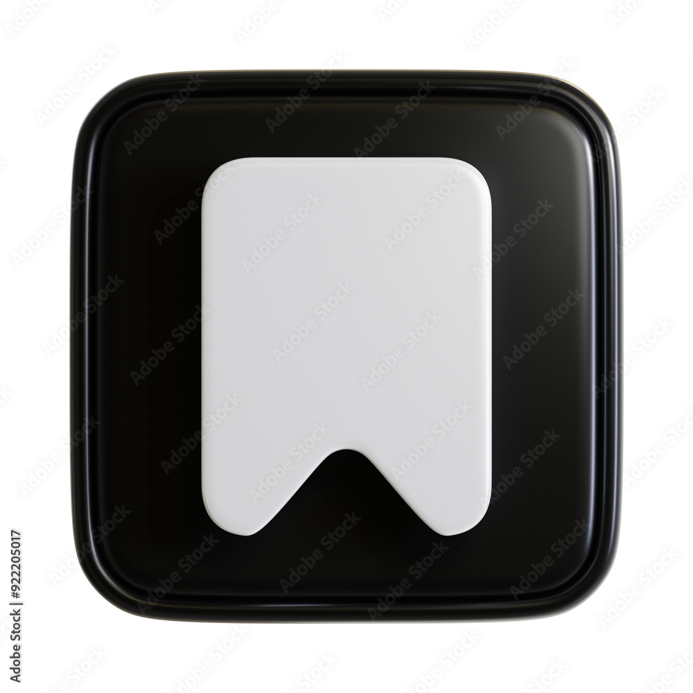 3D Icon of Bookmark Symbol for User Interface Design. 3D Rendering 3D Icon of Bookmark Symbol for User Interface Design. 3D Rendering