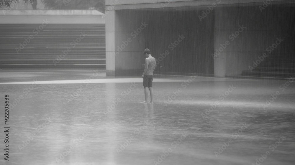 Obraz premium Person im Regen