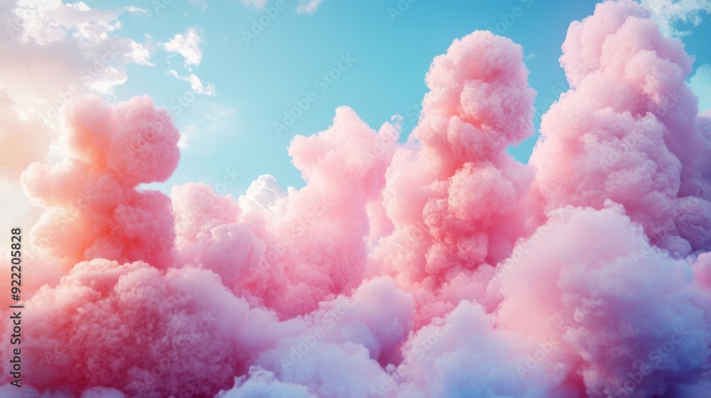 Ethereal Pink Clouds Against a Vibrant Blue Sky Ethereal Pink Clouds Against a Vibrant Blue Sky