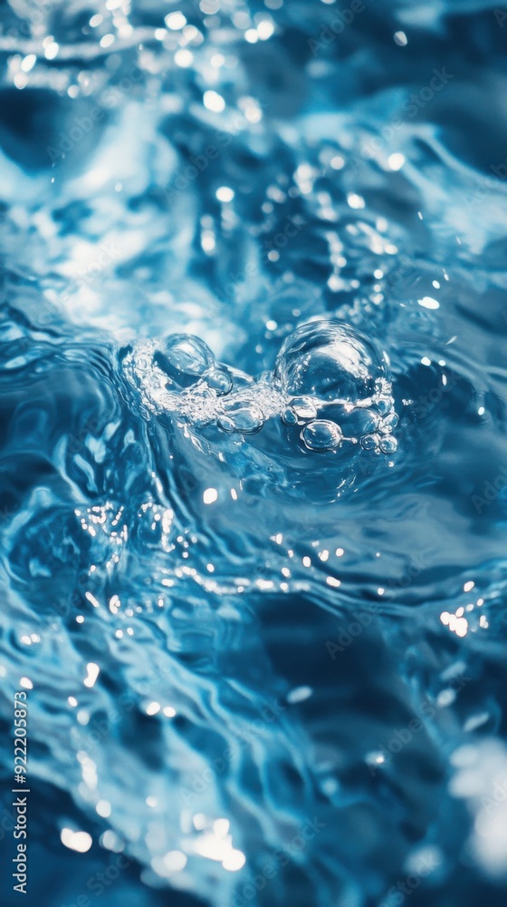 Shimmering Blue Water with Bubbles and Ripples Shimmering Blue Water with Bubbles and Ripples