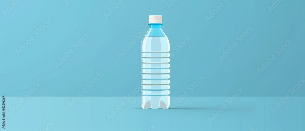 A water bottle depicted in a clean, minimalist manner, flat design, 2D vector, straightforward and basic A water bottle depicted in a clean, minimalist manner, flat design, 2D vector, straightforward and basic