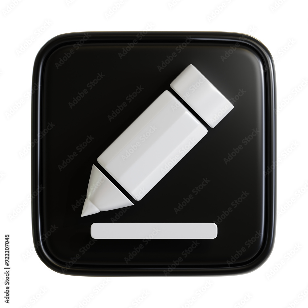 3D Icon of Edit Symbol for User Interface Design. 3D Rendering 3D Icon of Edit Symbol for User Interface Design. 3D Rendering