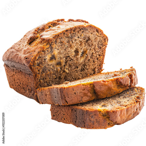 Deliciously Soft Banana Bread Isolated Without Background for Clarity.