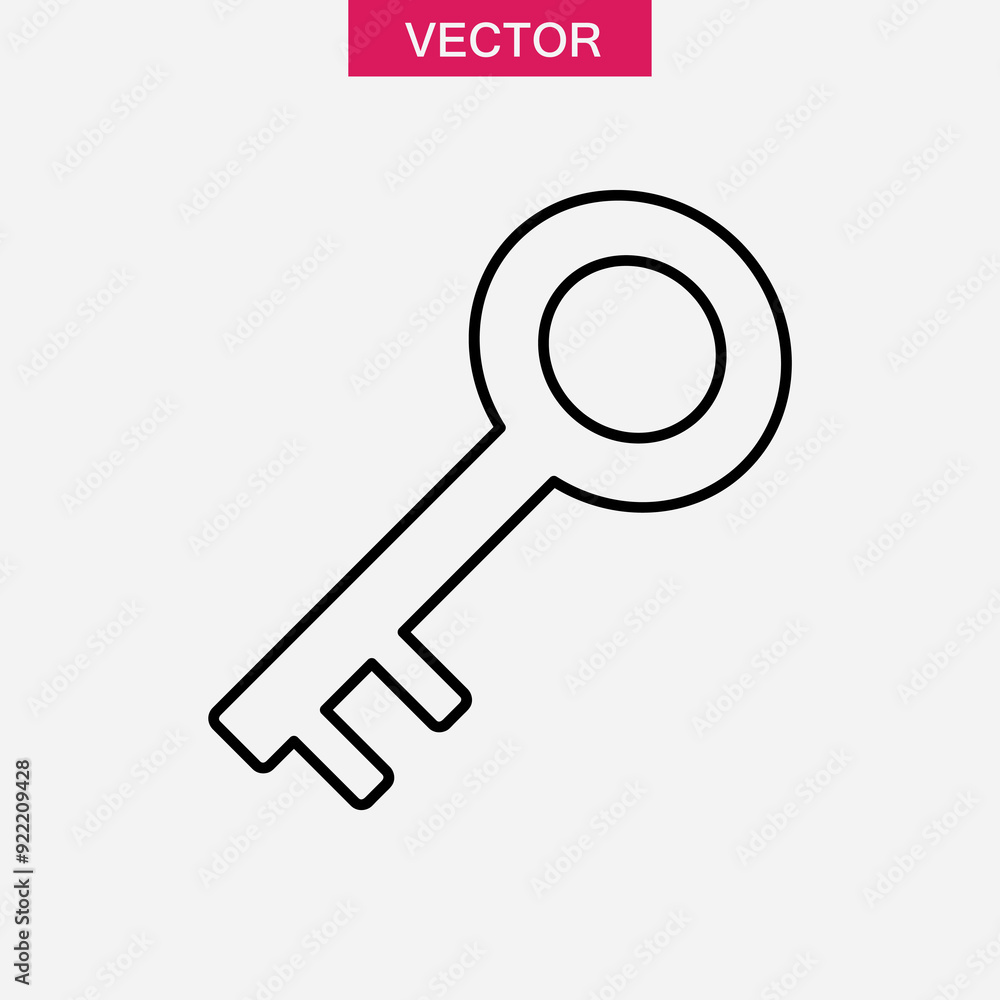 Key icon in trendy outline sign,flat black simple illustration for web and app on white background..eps Key icon in trendy outline sign,flat black simple illustration for web and app on white background..eps