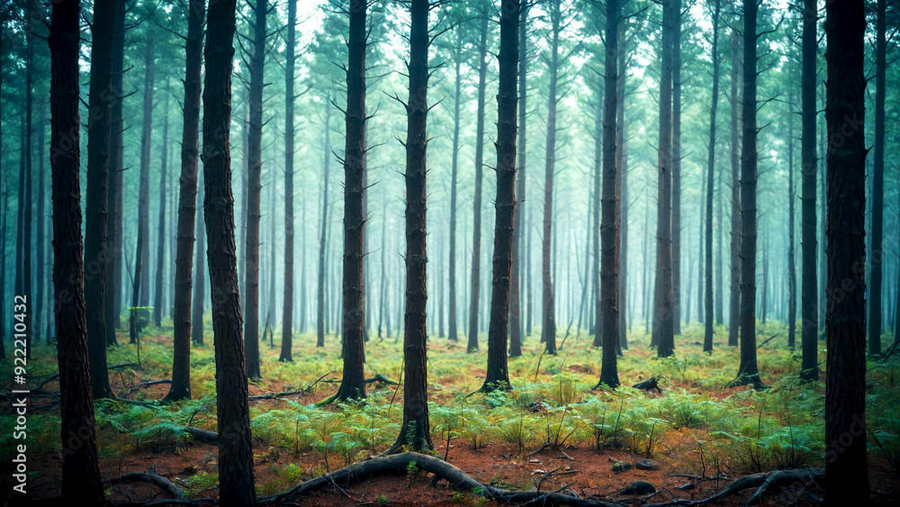 Fototapeta premium rays of light in the forest