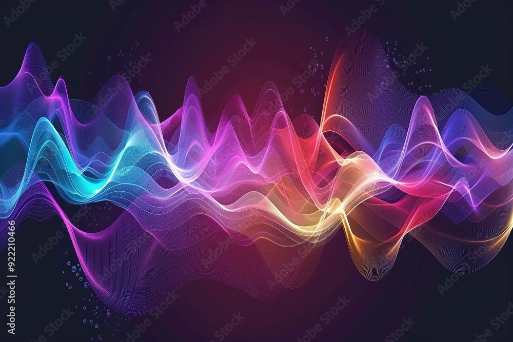 Fototapeta premium Music sound abstract waves banner background,generative ai