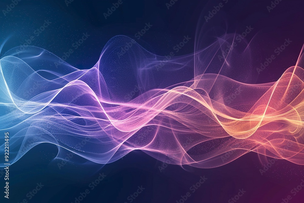 Obraz premium Music sound abstract waves banner background,generative ai
