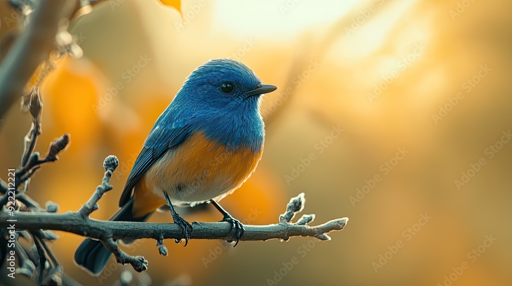 A striking blue bird sitting quietly on a branch, with a blurred background, highlighting the bird's natural beauty and tranquility. A striking blue bird sitting quietly on a branch, with a blurred background, highlighting the bird's natural beauty and tranquility.