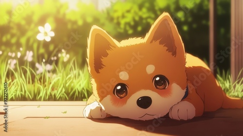 Cute anime dog