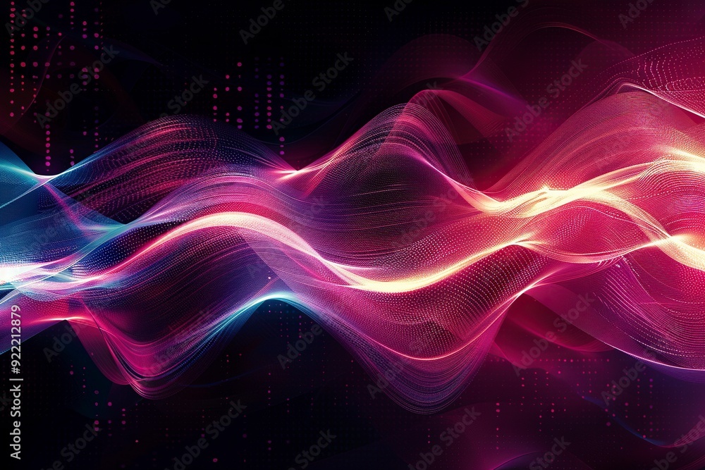 Obraz premium Music sound abstract waves banner background,generative ai
