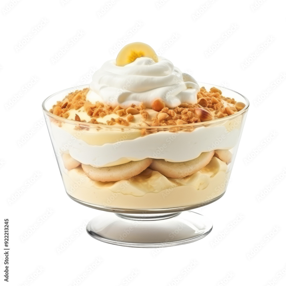 Transparent Banana Pudding Dessert Isolated without Background. Transparent Banana Pudding Dessert Isolated without Background.