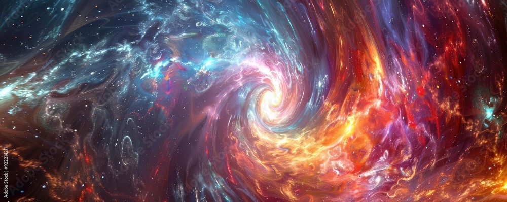 Vibrant cosmic swirl showcasing brilliant colors, depicting the beauty and mystery of the universe in breathtaking detail. Vibrant cosmic swirl showcasing brilliant colors, depicting the beauty and mystery of the universe in breathtaking detail.
