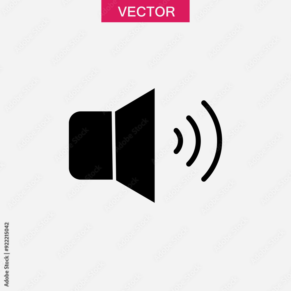 Speaker volume icon, Vector graphic simple flat black illustration for web and app on white background..eps Speaker volume icon, Vector graphic simple flat black illustration for web and app on white background..eps